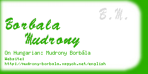 borbala mudrony business card
